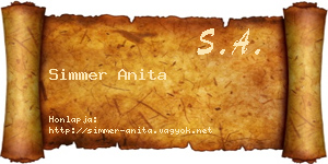 Simmer Anita névjegykártya