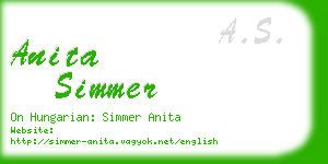 anita simmer business card